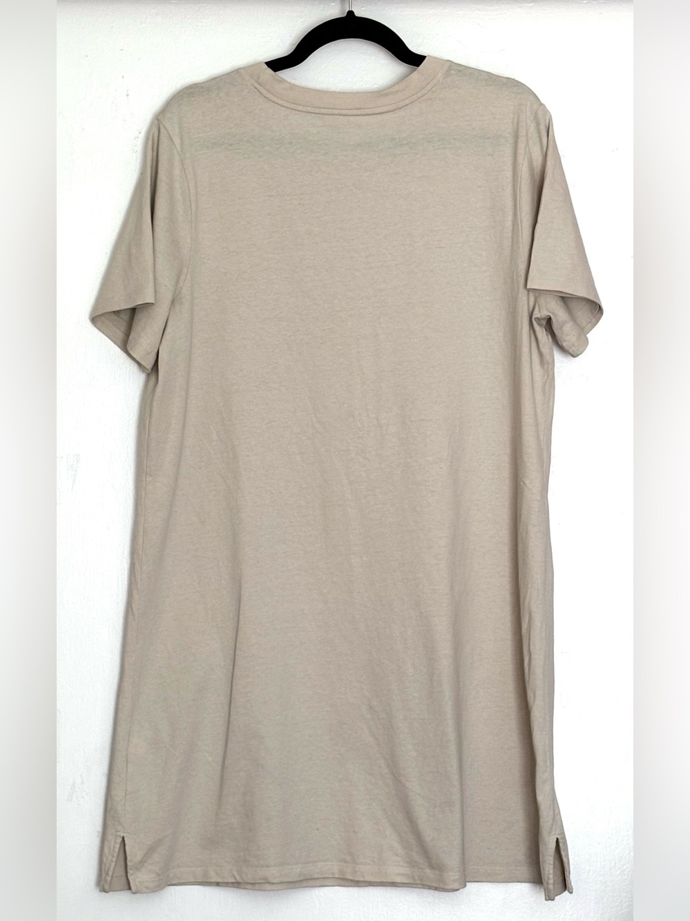 Old Navy Vintage Crew-Neck Mini T-Shirt Dress Tan Size Large 100% Cotton - Picture 3 of 5